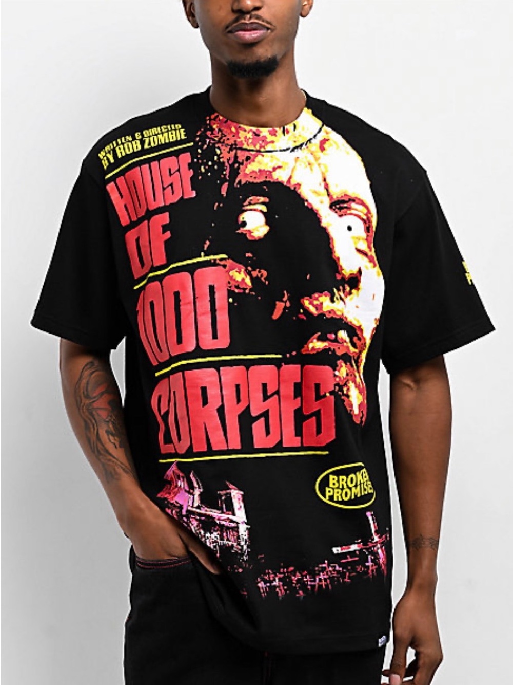 Broken Promises x House Of 1000 Corpses Cover Art Black T-Shirt